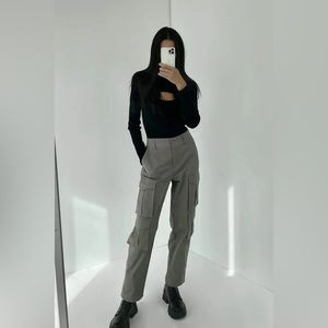 Oak + Fort Cotton Cargo Pants Cream Size Medium